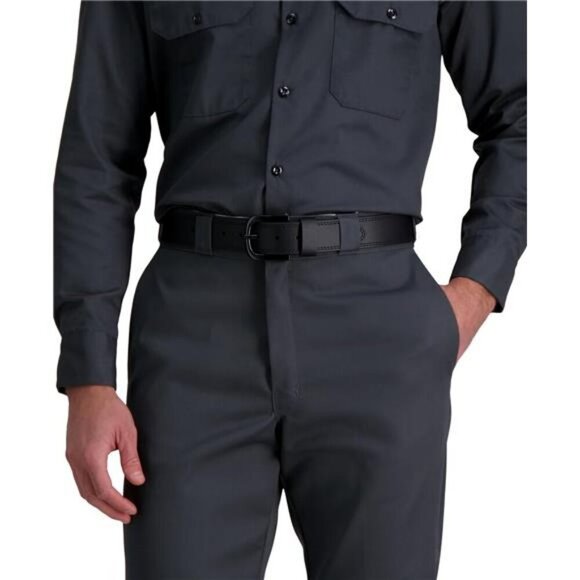 Mens Genuine Leather Belt Classic Brown Work Casual Jeans Pants Adjustable - Picture 6 of 7